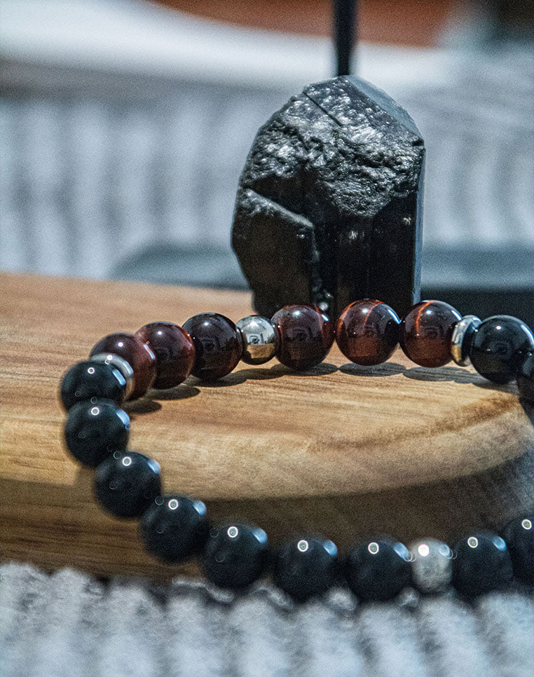 ARES ┃ Bracelet en Onyx et Oeil de Taureau