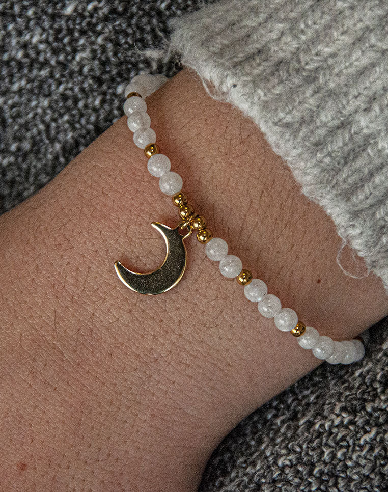 LUNA ┃ Bracelet en acier inoxydable et Pierre de Lune